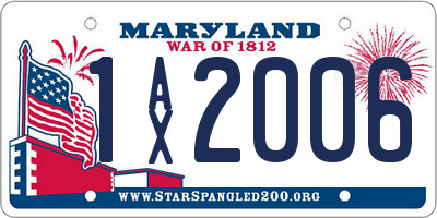 MD license plate 1AX2006