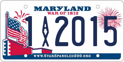 MD license plate 1AX2015
