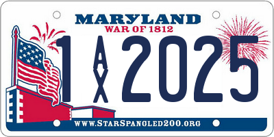 MD license plate 1AX2025