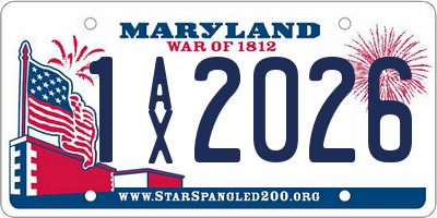 MD license plate 1AX2026