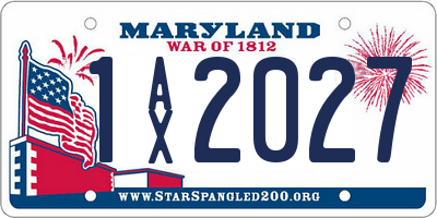 MD license plate 1AX2027
