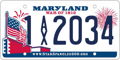 MD license plate 1AX2034