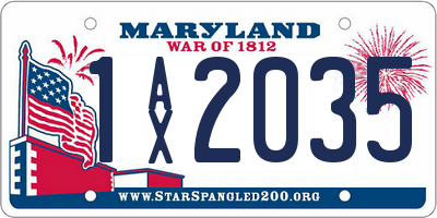 MD license plate 1AX2035
