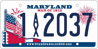 MD license plate 1AX2037