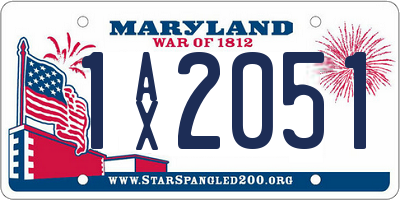 MD license plate 1AX2051