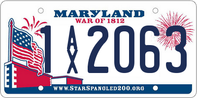 MD license plate 1AX2063