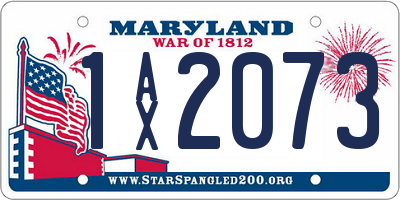 MD license plate 1AX2073