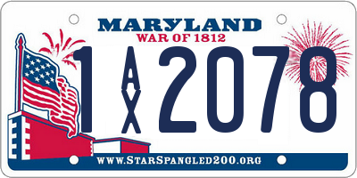 MD license plate 1AX2078