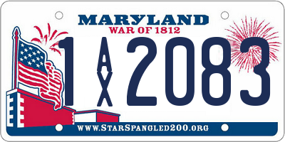 MD license plate 1AX2083