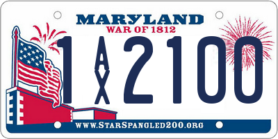 MD license plate 1AX2100