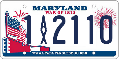MD license plate 1AX2110