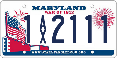 MD license plate 1AX2111