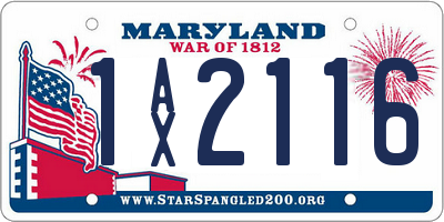 MD license plate 1AX2116