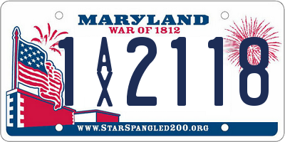MD license plate 1AX2118