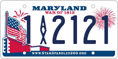 MD license plate 1AX2121