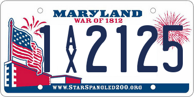 MD license plate 1AX2125
