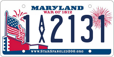 MD license plate 1AX2131