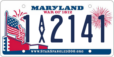 MD license plate 1AX2141