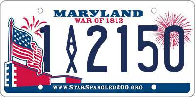 MD license plate 1AX2150