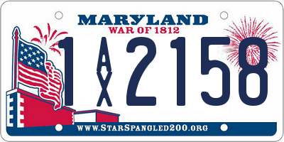 MD license plate 1AX2158