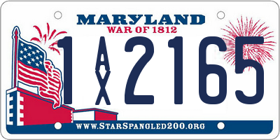 MD license plate 1AX2165