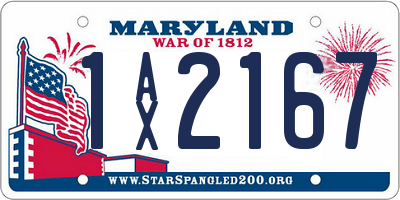 MD license plate 1AX2167