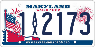 MD license plate 1AX2173