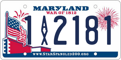 MD license plate 1AX2181