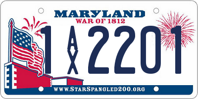 MD license plate 1AX2201