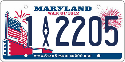 MD license plate 1AX2205