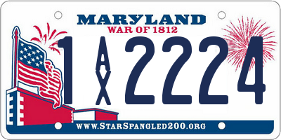 MD license plate 1AX2224