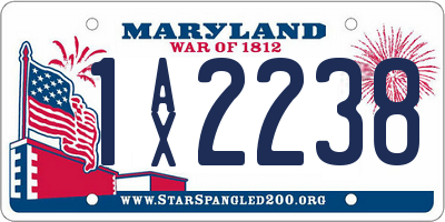 MD license plate 1AX2238