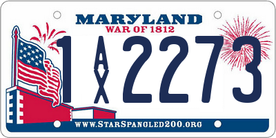 MD license plate 1AX2273