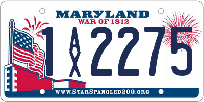 MD license plate 1AX2275