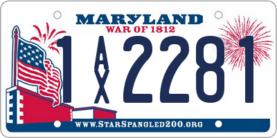 MD license plate 1AX2281