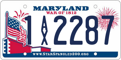 MD license plate 1AX2287