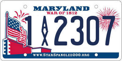 MD license plate 1AX2307