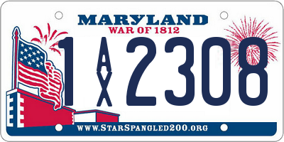 MD license plate 1AX2308