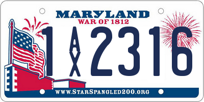 MD license plate 1AX2316