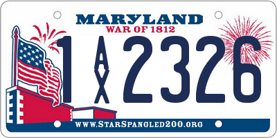 MD license plate 1AX2326