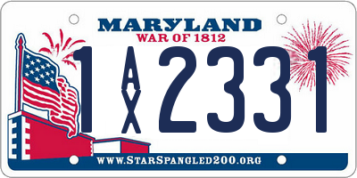 MD license plate 1AX2331