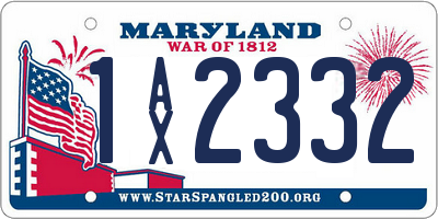 MD license plate 1AX2332