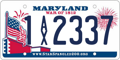 MD license plate 1AX2337