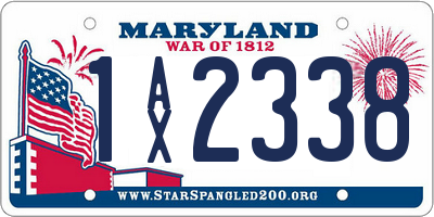 MD license plate 1AX2338