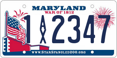 MD license plate 1AX2347