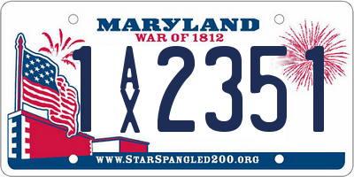 MD license plate 1AX2351