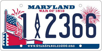 MD license plate 1AX2366