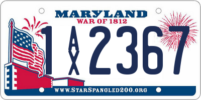 MD license plate 1AX2367