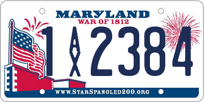 MD license plate 1AX2384