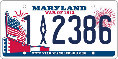 MD license plate 1AX2386